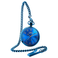 Invicta Men's Automatic Pocket Watch - Vintage Blue Dial Stainless Steel Chain | 34453 ,