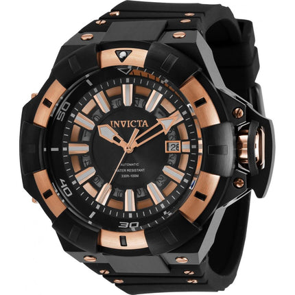 Invicta Men's Automatic Watch - Akula Black and Rose Gold Dial Rubber Strap | 31882 ,