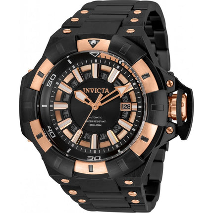 Invicta Men's Automatic Watch - Akula Black and Rose Gold Dial SS Bracelet | 31863 ,