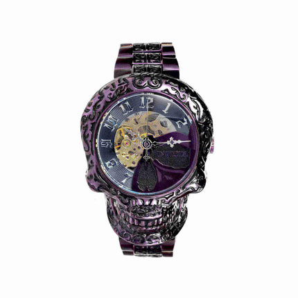 Invicta Men's Automatic Watch - Artist Skull Design Case Purple Steel Bracelet | 39184 ,