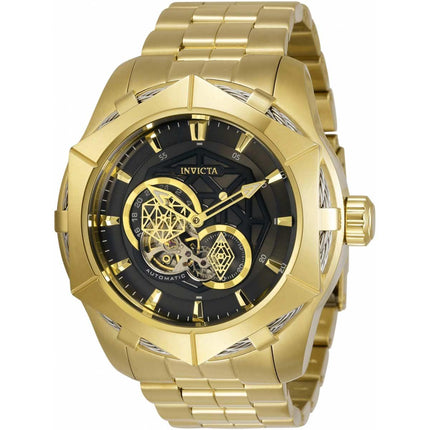 Invicta Men's Automatic Watch - Bolt Black and Gold Dial YG Steel Bracelet | 34708 ,