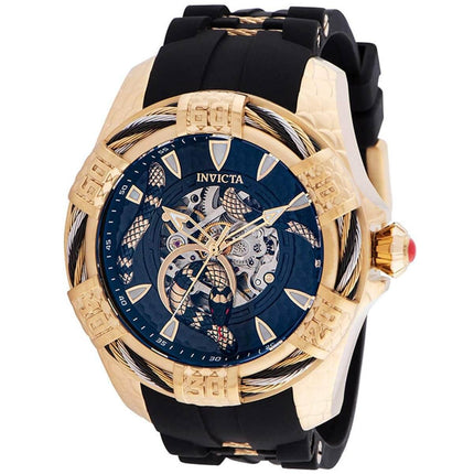 Invicta Men's Automatic Watch - Bolt Black Rubber Strap Semi Skeleton Dial | 32325 ,