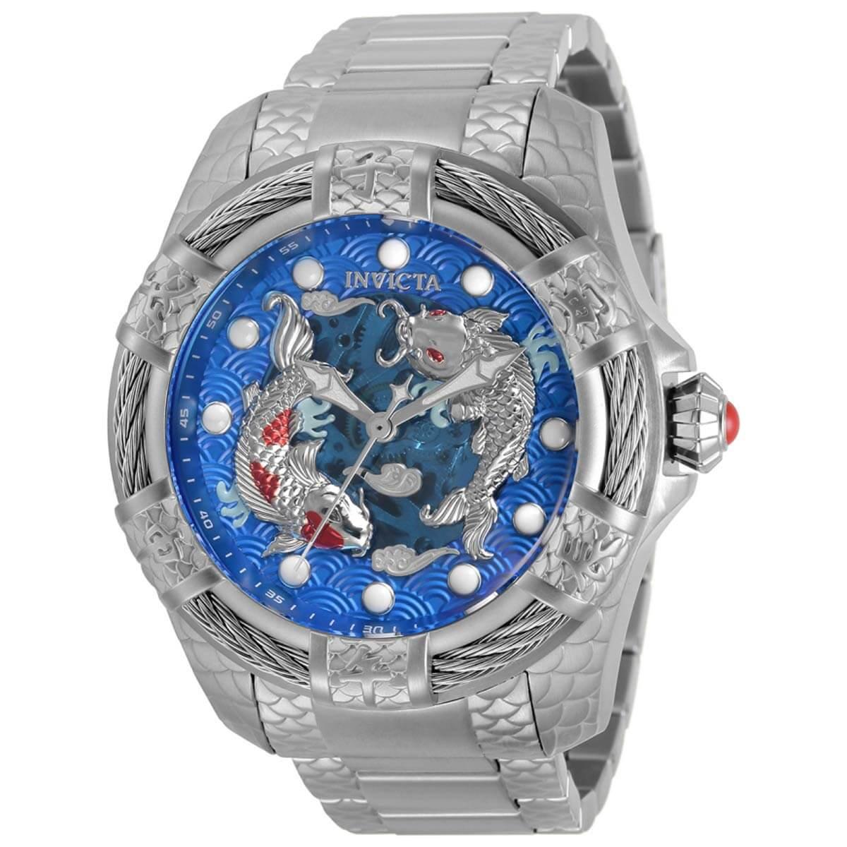 Invicta Men's Automatic Watch Bolt Blue and Silver Tone Steel Bracel