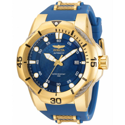 Invicta Men's Automatic Watch - Bolt Blue Dial Yellow Gold and Blue Strap | 31183 ,