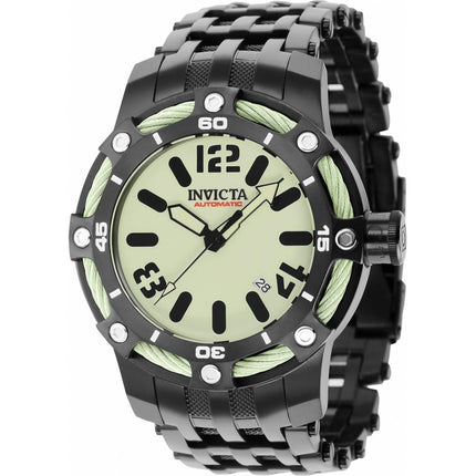 Invicta Men's Automatic Watch - Bolt Light Green Dial Black Steel Bracelet | 36400 ,