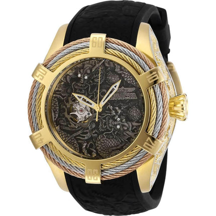 Invicta Men's Automatic Watch - Bolt Open Heart Black Dial Rubber Strap | 27876 ,