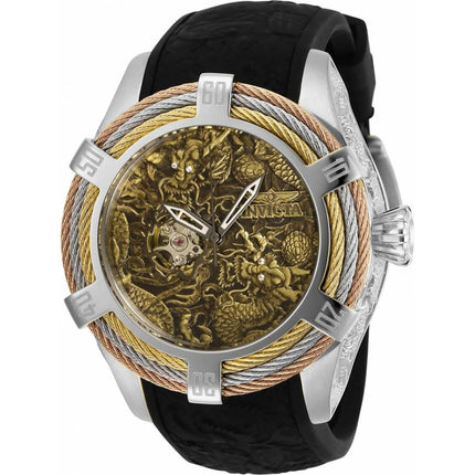 Invicta Men's Automatic Watch - Bolt Open Heart Brown Dial Black Strap | 27875 ,
