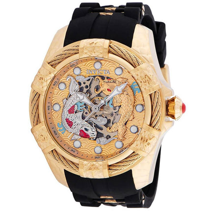 Invicta Men's Automatic Watch - Bolt Semi Skeleton Dial Black Rubber Strap | 32339 ,