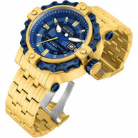 Invicta Men's Automatic Watch - Excursion Blue Dial Yellow Gold SS Bracelet | 32565 ,