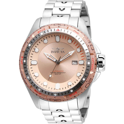 Invicta Men's Automatic Watch - Hydromax Rose Gold Dial Silver Tone Bracelet | 32237 ,