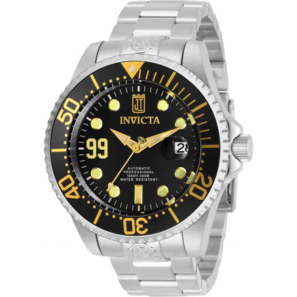 Invicta Men's Automatic Watch - Jason Taylor Black Dial Silver Tone Bracelet | 30194 ,
