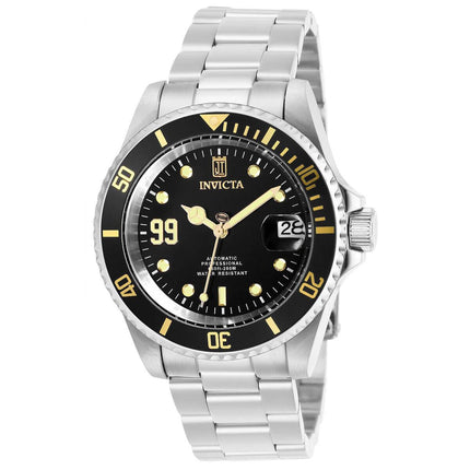Invicta Men's Automatic Watch - Jason Taylor Black Dial Silver Tone Bracelet | 30198 ,