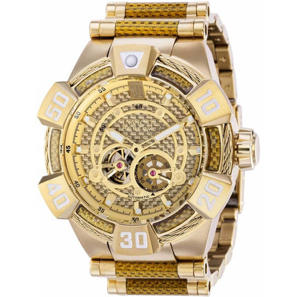 Invicta Men's Automatic Watch - Jason Taylor Gold Tone Glass Fiber Dial Steel | 36297 ,