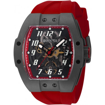 Invicta Men's Automatic Watch - JM Correa Titanium Black Case Red Rubber Strap | 44402 ,