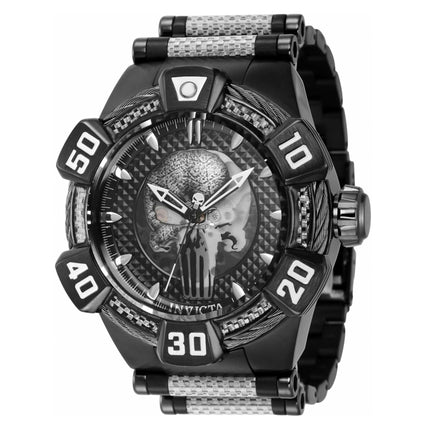 Invicta Men's Automatic Watch - Marvel Punisher Black Dial Steel Bracelet | 41003 ,