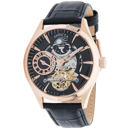 Invicta Men's Automatic Watch - Objet D Art Black Leather Strap | 30444 ,