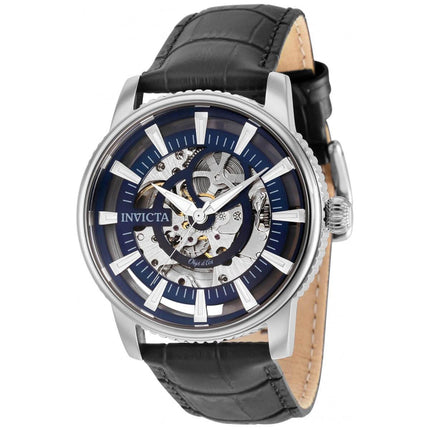 Invicta Men's Automatic Watch - Objet D Art Blue Skeleton Dial Black Strap | 30922 ,