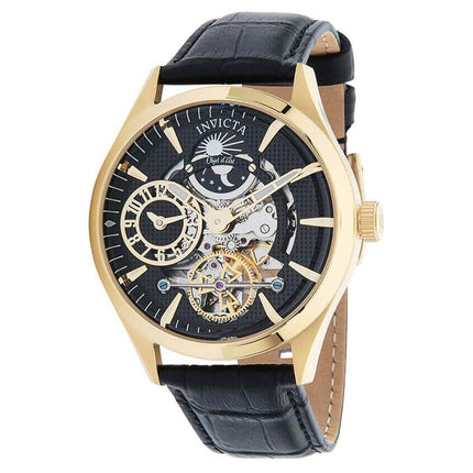 Invicta Men's Automatic Watch - Objet D Art Semi-Skeleton Dial Black Strap | 30443 ,