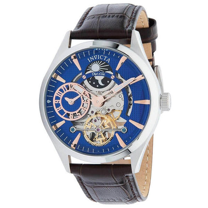 Invicta Men's Automatic Watch - Objet D Art Semi Skeleton Dial Brown Strap | 30441 ,