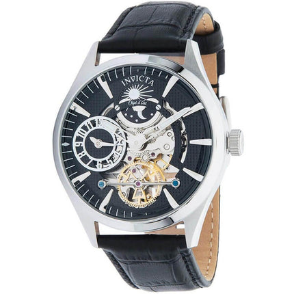 Invicta Men's Automatic Watch - Objet D Art Semi Skeleton Dial Leather Strap | 30440 ,