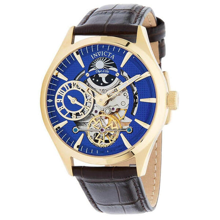 Invicta Men's Automatic Watch - Objet D Art Semi-Skeleton Dial Leather Strap | 30442 ,