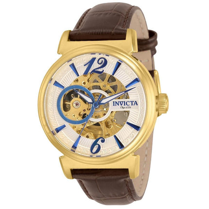 Invicta Men's Automatic Watch - Objet D Art Semi-Skeleton Dial Leather Strap | 30462 ,