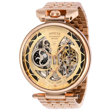 Invicta Men's Automatic Watch - Objet D Art Skeleton Dial Rose Gold Bracelet | 38326 ,