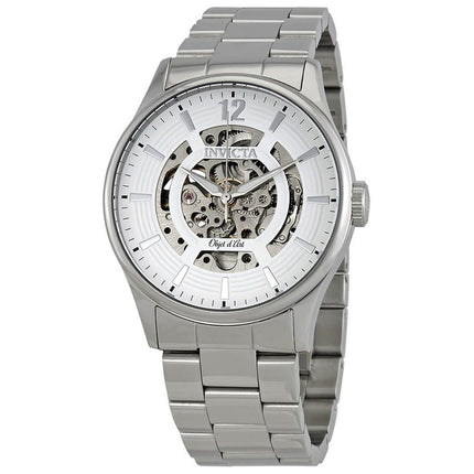 Invicta Men's Automatic Watch - Objet D Art Skeleton Dial Silver Tone Bracelet | 27570 ,