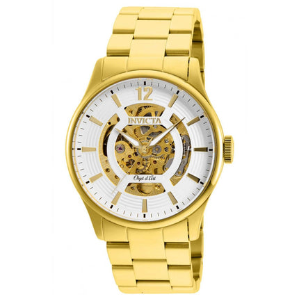 Invicta Men's Automatic Watch - Objet D Art Skeleton Dial Yellow Gold Bracelet | 27571 ,