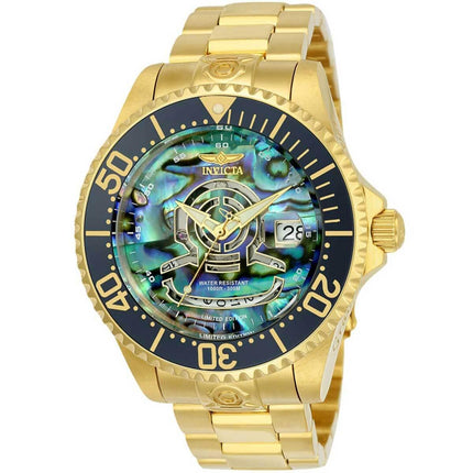 Invicta Men's Automatic Watch - Pro Diver Abalone Dial Yellow Gold Bracelet | 23454 ,
