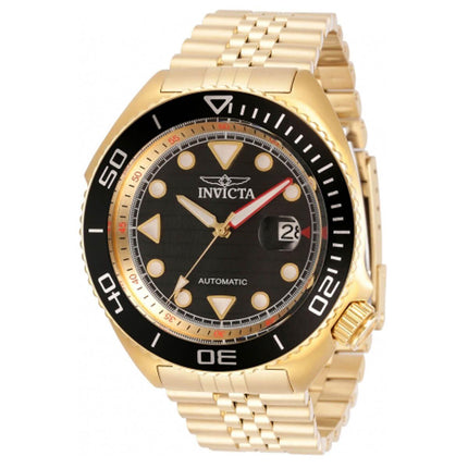 Invicta Men's Automatic Watch - Pro Diver Black and Gold Dial Bracelet | 30421 ,