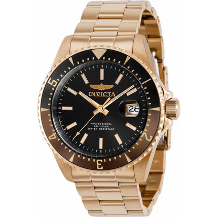 Invicta Men's Automatic Watch - Pro Diver Black Dial Rose Gold Tone Bracelet | 36796 ,