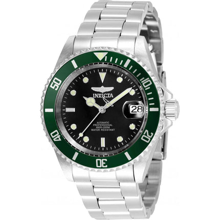 Invicta Men's Automatic Watch - Pro Diver Black Dial Silver Steel Bracelet | 35693 ,