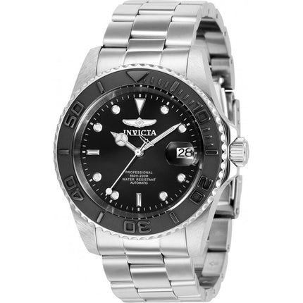 Invicta Men's Automatic Watch - Pro Diver Black Dial Silver Steel Bracelet | 36755 ,