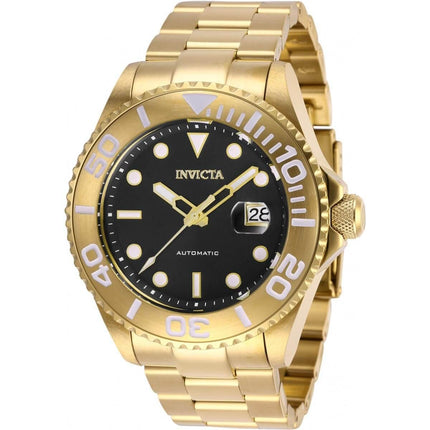 Invicta Men's Automatic Watch - Pro Diver Black Dial Yellow Gold Bracelet | 27306 ,