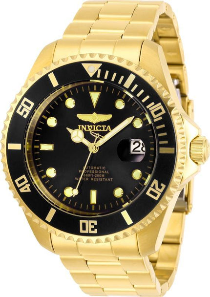 Invicta Men's Automatic Watch - Pro Diver Black Dial Yellow Gold Bracelet | 28948 ,