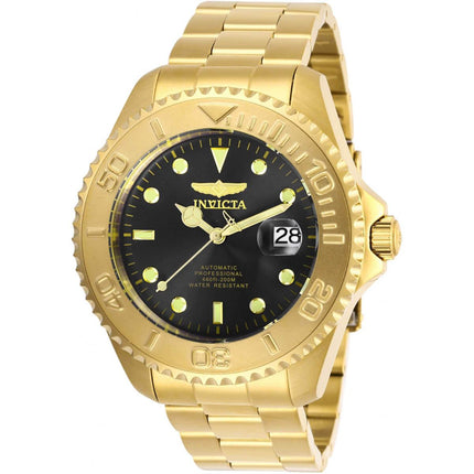 Invicta Men's Automatic Watch - Pro Diver Black Dial Yellow Gold Bracelet | 28952 ,