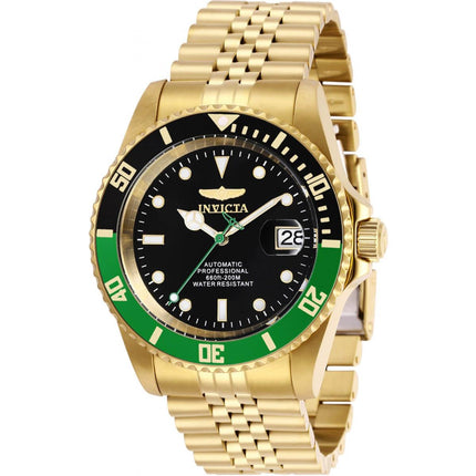 Invicta Men's Automatic Watch - Pro Diver Black Dial Yellow Gold Bracelet | 29184 ,