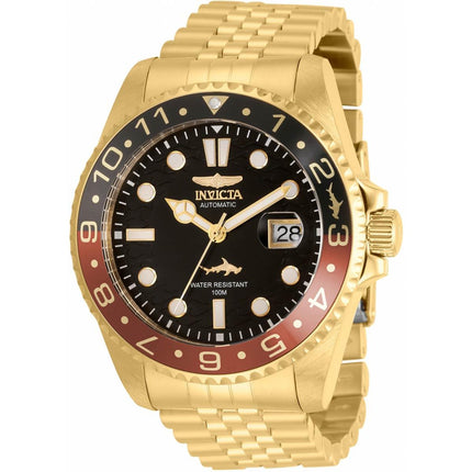 Invicta Men's Automatic Watch - Pro Diver Black Dial Yellow Gold Bracelet | 35153 ,