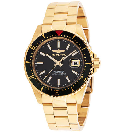 Invicta Men's Automatic Watch - Pro Diver Black Dial Yellow Gold Bracelet | 36793 ,