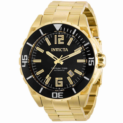 Invicta Men's Automatic Watch - Pro Diver Black Dial Yellow Gold Bracelet | 39417 ,