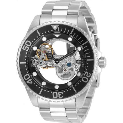 Invicta Men's Automatic Watch - Pro Diver Black Skeleton Dial Rotating Bezel| 34445 ,