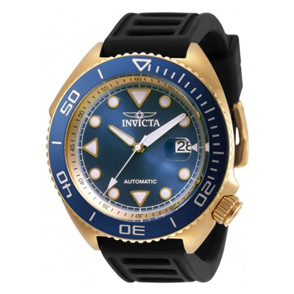 Invicta Men's Automatic Watch - Pro Diver Blue and Gold Dial Black Strap | 30426 ,