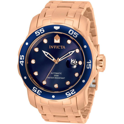 Invicta Men's Automatic Watch - Pro Diver Blue Dial Rose Gold Bracelet Dive | 33343 ,