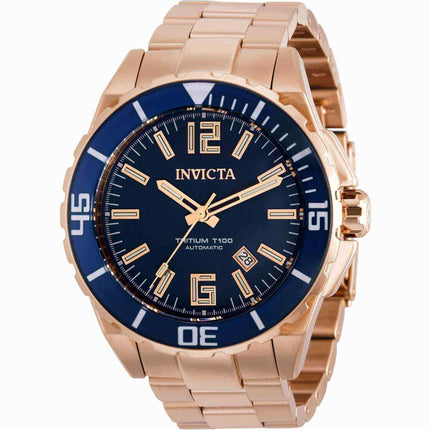 Invicta Men's Automatic Watch - Pro Diver Blue Dial Rose Gold Steel Bracelet | 39418 ,