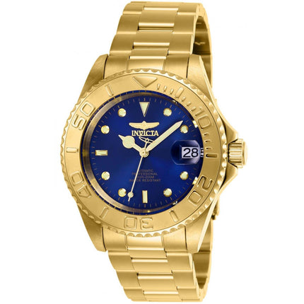 Invicta Men's Automatic Watch - Pro Diver Blue Dial Yellow Gold Bracelet | 26997 ,