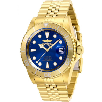 Invicta Men's Automatic Watch - Pro Diver Blue Dial Yellow Gold Bracelet | 30097 ,
