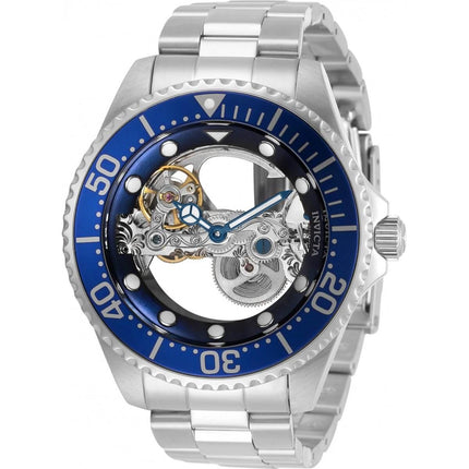 Invicta Men's Automatic Watch - Pro Diver Blue Skeleton Dial Rotating Bezel | 34446 ,