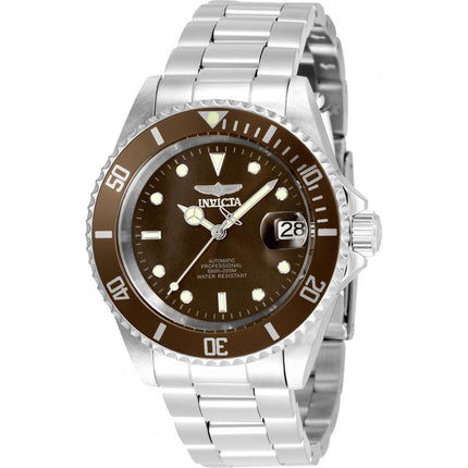 Invicta Men's Automatic Watch - Pro Diver Brown Dial Silver Steel Bracelet | 35689 ,