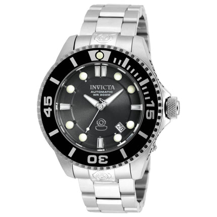 Invicta Men's Automatic Watch - Pro Diver Charcoal Dial Silver Tone Bracelet | 20176 ,